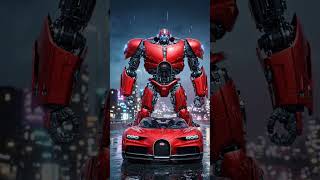 Red Beast Transformer 🔥 Bugatti Robot Mode#Bugatti #Transformer #AIvideo #Robot #FutureTech#
