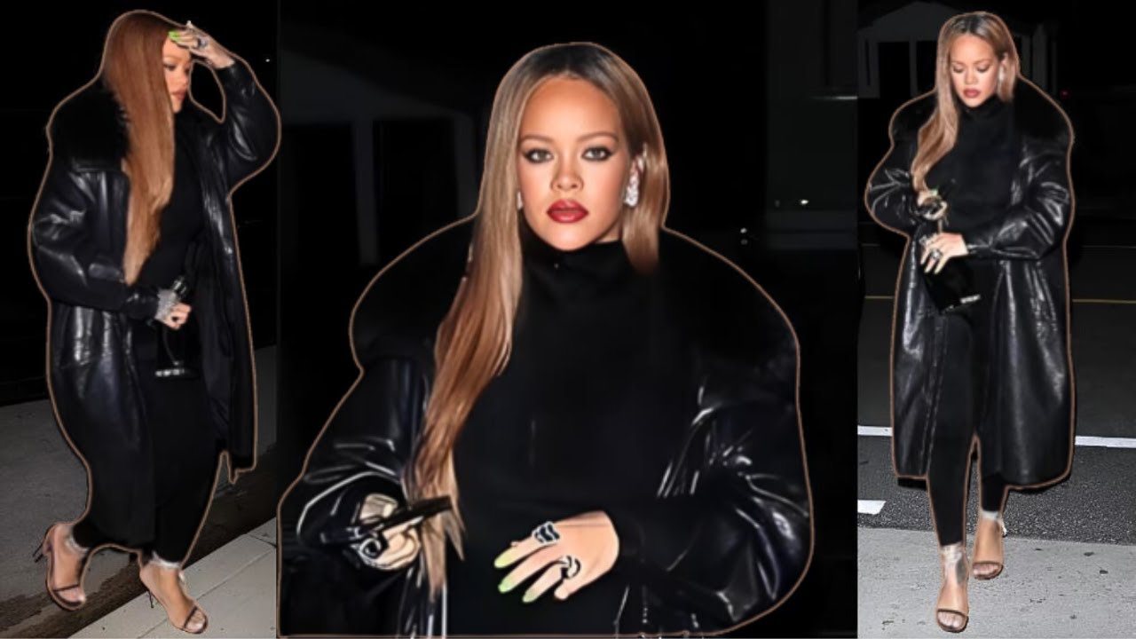 Rihanna wows in All black as she grabs dinner at celeb hot spot Giorgio ...