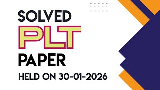 Solved Plt Test Held On 30-01-2026 Promotion Linked Training Of Lecturers And Assistant Professors