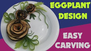 Easy Carving Eggplant for Beginners | Eggplant Decoration Step by Step
