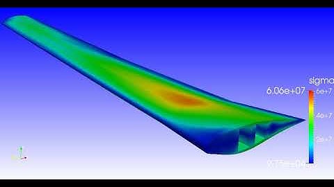 HIRENASD, Wing-Body Configuration, M=0.8, case 333, Von Mises stress
