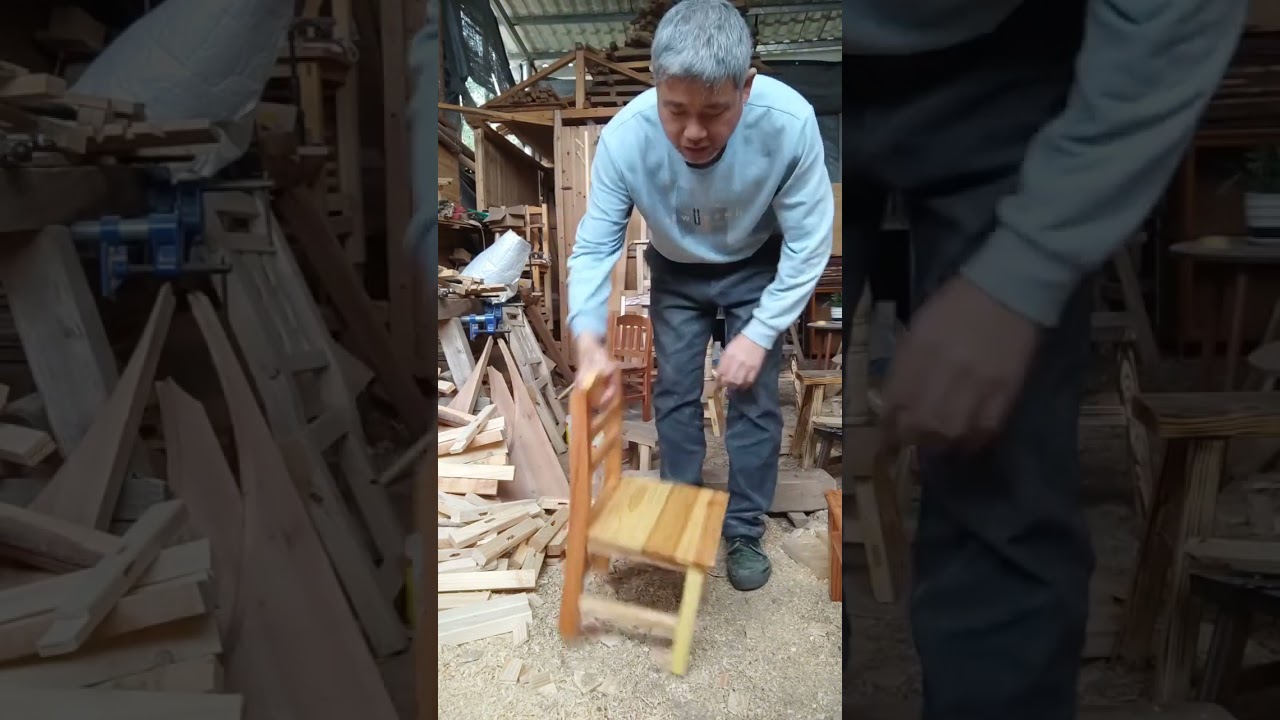 Wooden chairs made by rural woodworking Professional woodworking Handmade Craftsmanship Handmade