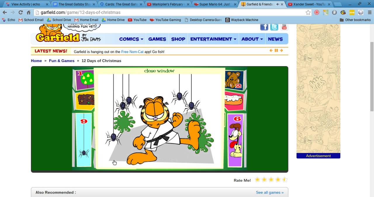 Garfield 12 Days Of Christmas Game