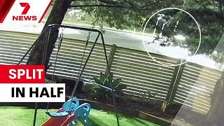 Stolen car splits in half in Seabrook crash | 7NEWS