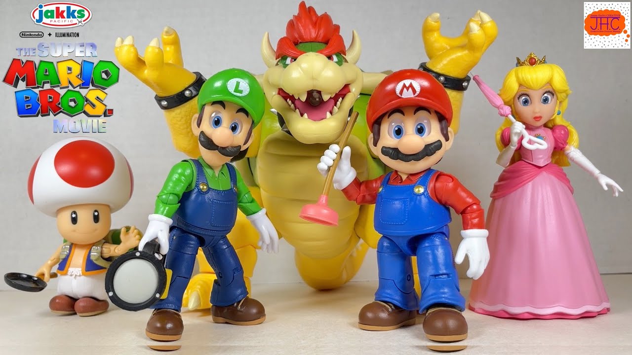 The Super Mario Bros Movie 2023 Princess Peach & Toad 5” Figures Jakks ...