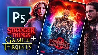 Photoshopping a Game of Thrones Poster in Stranger Things Style!