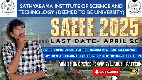 Sathyabama University Admission 2025🔥 | SAEEE Exam | Course & Placement Explained | TTG