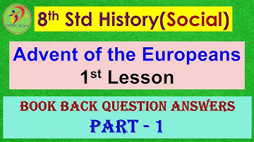 8th std History |social| Advent of the Europeans | unit 1 | Book back questions and answers | part 1