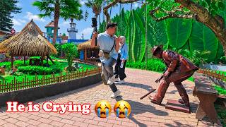 Dia Menangis Karena Patung Hidup itu, #livingstatueprank  #humanstatueprank
