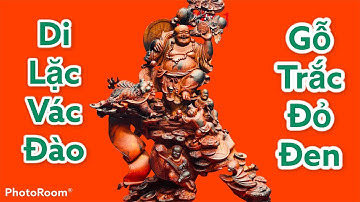 Tượng Gỗ: Di lặc vác dào đứng nghê gỗ trắc đỏ đen | ý nghĩa phong thủy tượng di lặc gỗ