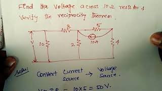 Reciprocity theorem | problem #2 | in Tamil