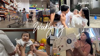 Weekly Vlog Aias Baptism, Grocery Day, Aias Vaccine, Trying Pickleball A & R