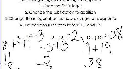 1.3 (Part 2) Subtracting Integers