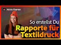 Rapporte für Textildruck mit Adobe Express | Adobe Live