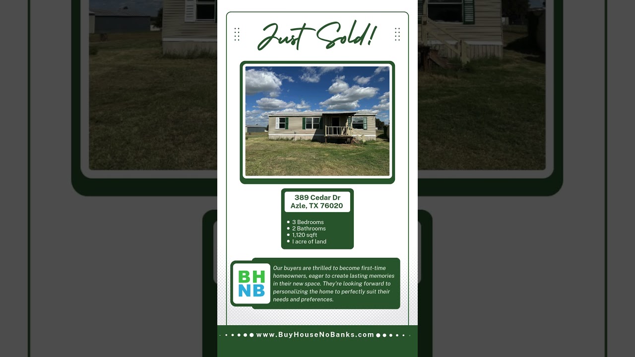 Owner-Financed Home | Sold in Azle, Texas