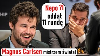 SZACHY 404 Magnus Carlsen ponownie mistrzem świata w szachach 11 partia meczu, Nepo oddał partię