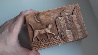 Резьба по дереву | Резная шкатулка ручной работы с котом на крыше, весь процесс изготовления . Резьба по дереву | Резная шкатулка ручной работы с котом на крыше, весь процесс изготовления .