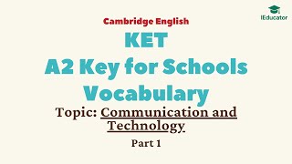 KET Vocabulary Communication and Technology Part 1