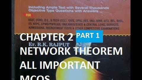 NETWORK THEOREM !! RK RAJPUT MCQs !! PART 1