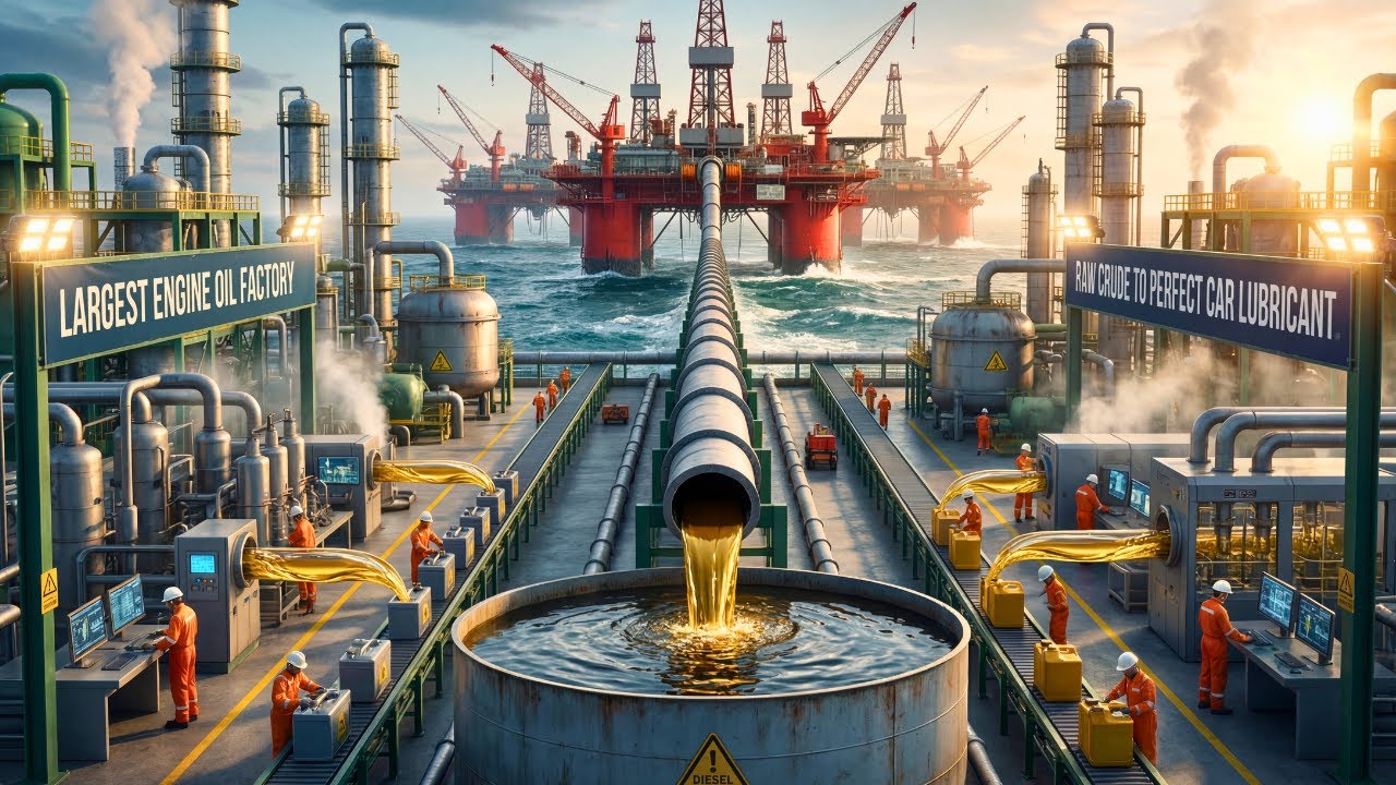 Inside the Largest Engine Oil Factory: From Raw Crude to Perfect Car Lubricant (Full Process)