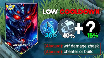 WHEN GLOBAL ZHASK ABUSE LOW COOLDOWN BUILD AND EMBLEM 2024!!(must try) MLBB ✓