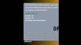 Pregunta trampa 3 informatica office 365 oposicion AGE administrativo auxiliar España