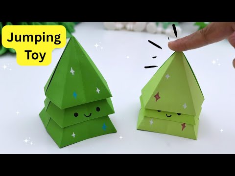 Paper Christmas Tree Jumping  / Origami Paper Christmas Tree / Christmas Ideas / Paper Craft
