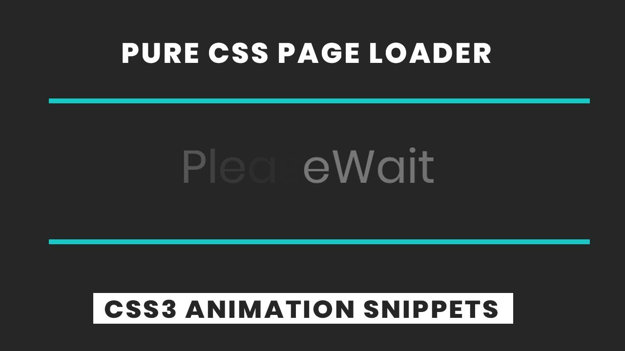 Pure CSS Page Loading Animation Effect | page load animation css3 - YouTube