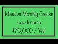 Massive Monthly Checks for the Low Income… $70,000 / Year