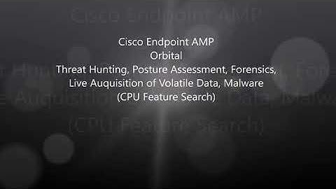 Cisco Endpoint AMP: Orbital Threat Hunting - CPU Feature Search