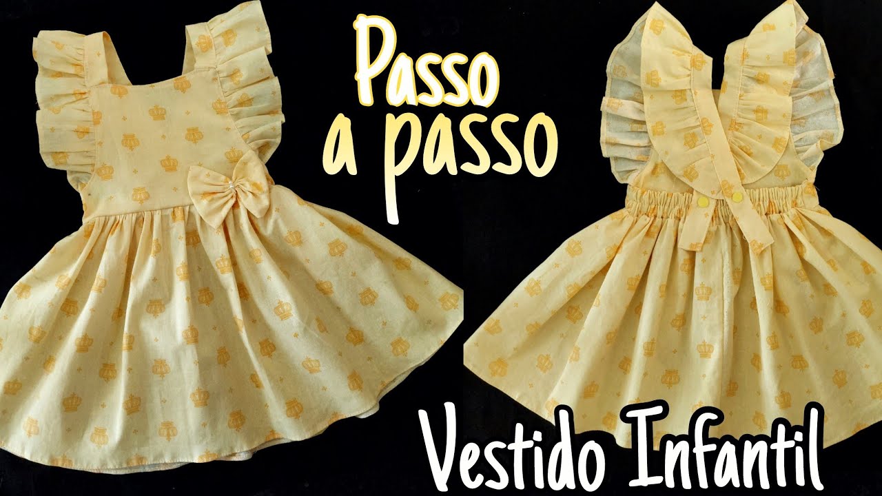Como fazer _ VESTIDO INFANTIL JARDINEIRA PARA INICIANTES ( MODELAGEM) #costura  #sewing