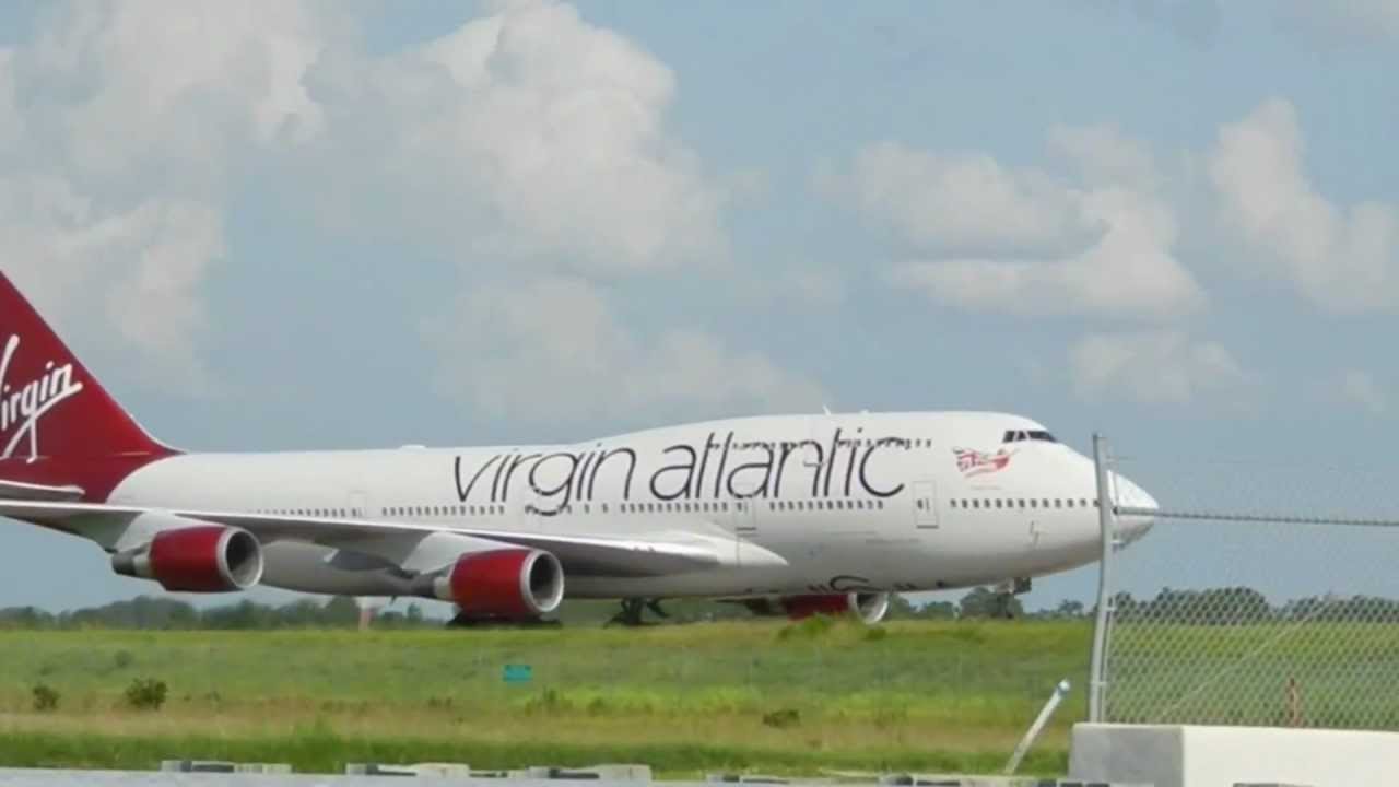 Virgin Atlantic 747 Crossing over the bridge in Orlando YouTube
