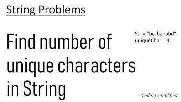 String - 8: Find number of unique characters in given String | Java Implementation