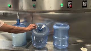 manual type 5 gallon bottle washing filling capping machine, bottle rinsing filling sealing machine