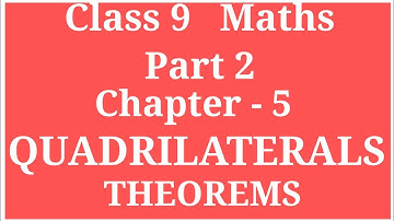 QUADRILATERALS | CLASS 9  MATHS PART 2  CHAPTER -  5 THEOREM ON RHOMBUS , RECTANGLE , SQUARE