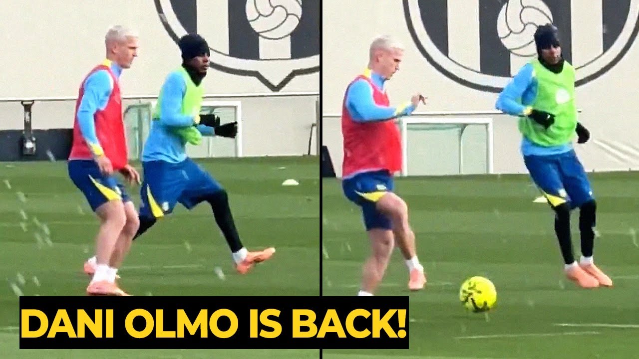 Реакция Ямаля на возвращение Дани Ольмо к тренировкам в новой форме сегодня | Новости «Барселоны»...