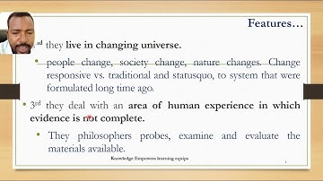 Features of Philosophy: Lesson 2: Logic and Critical thinking