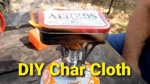 Using Altoids tin to make char cloth