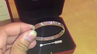 cartier love bracelet 4 or 10 diamonds