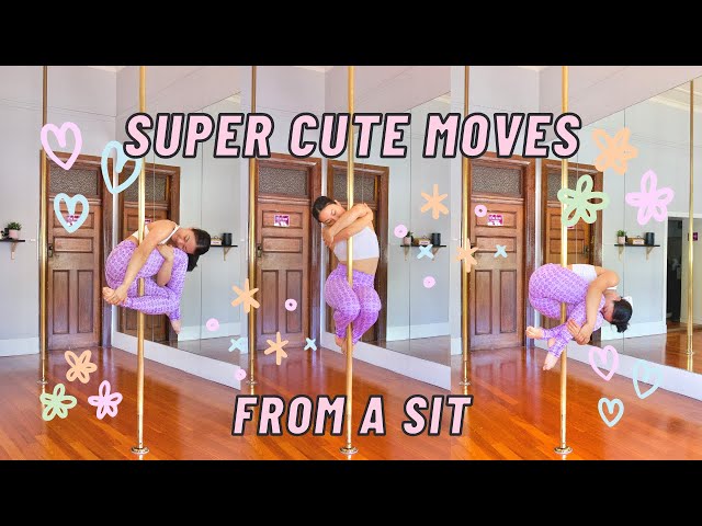 3 Super Cute Beginner Pole Moves from a Sit with @SuperFlyHoney