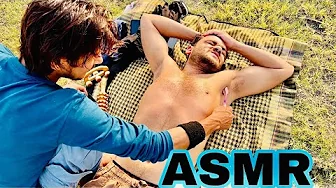 Relaxing ASMR Abdominal & Underarm Massage | Oil, Feathers, & Brush Tickles (Whisper Soft)