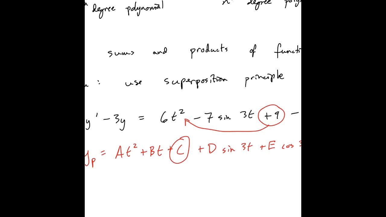 Differential Equations Undetermined Coefficients Sums and Products
