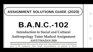 BANC 102 Ignou Solved Assignment