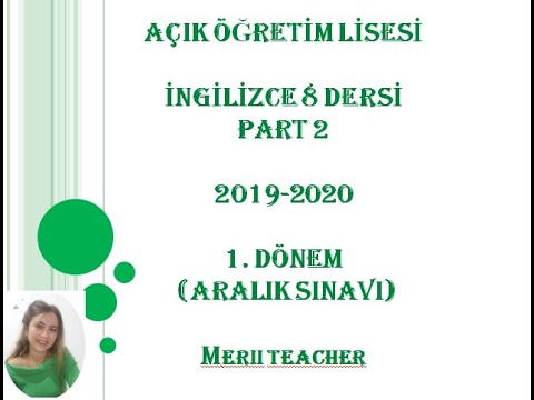 İNGİLİZCE 8 PART 2