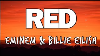 Eminem ft Billie Eilish -  Red (2022, Lyrics video) Resimi