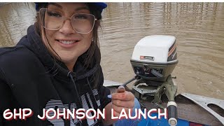Launching my '56 Feathercraft Car Topper with 6 horse Johnny 