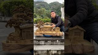 Amazing wood carving artist making miniature house#Handmade #art #skill