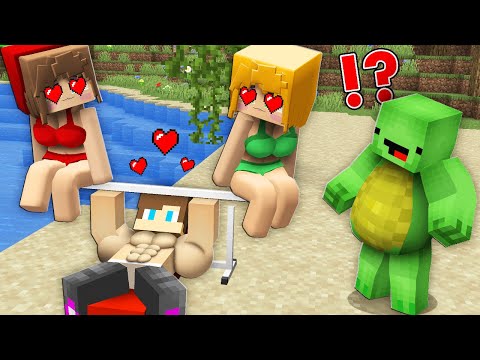 JJ's Girl and Mikey's Girl fell in LOVE STRONG JJ! FAT MIKEY is SAD in Minecraft - Maizen