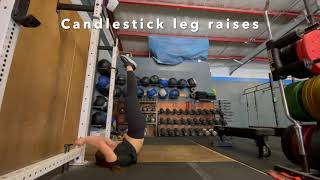 Candlestick leg raises