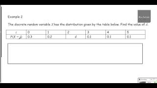 S1 Discrete Random Variables Example 2